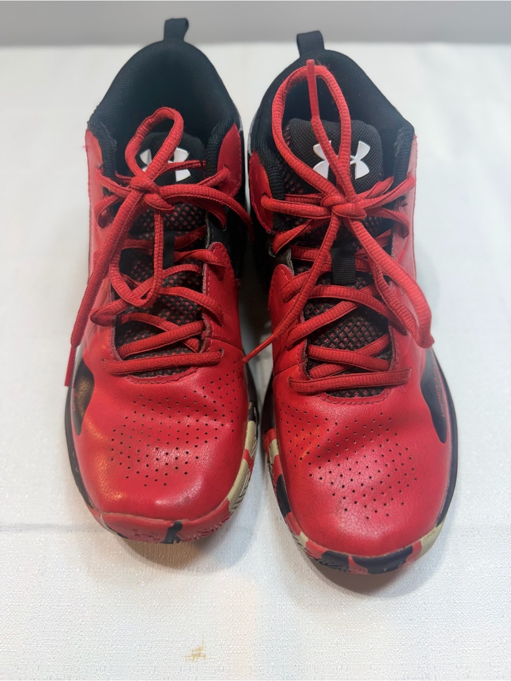 Under Armour Kids Red and Black Athletic Sneakers